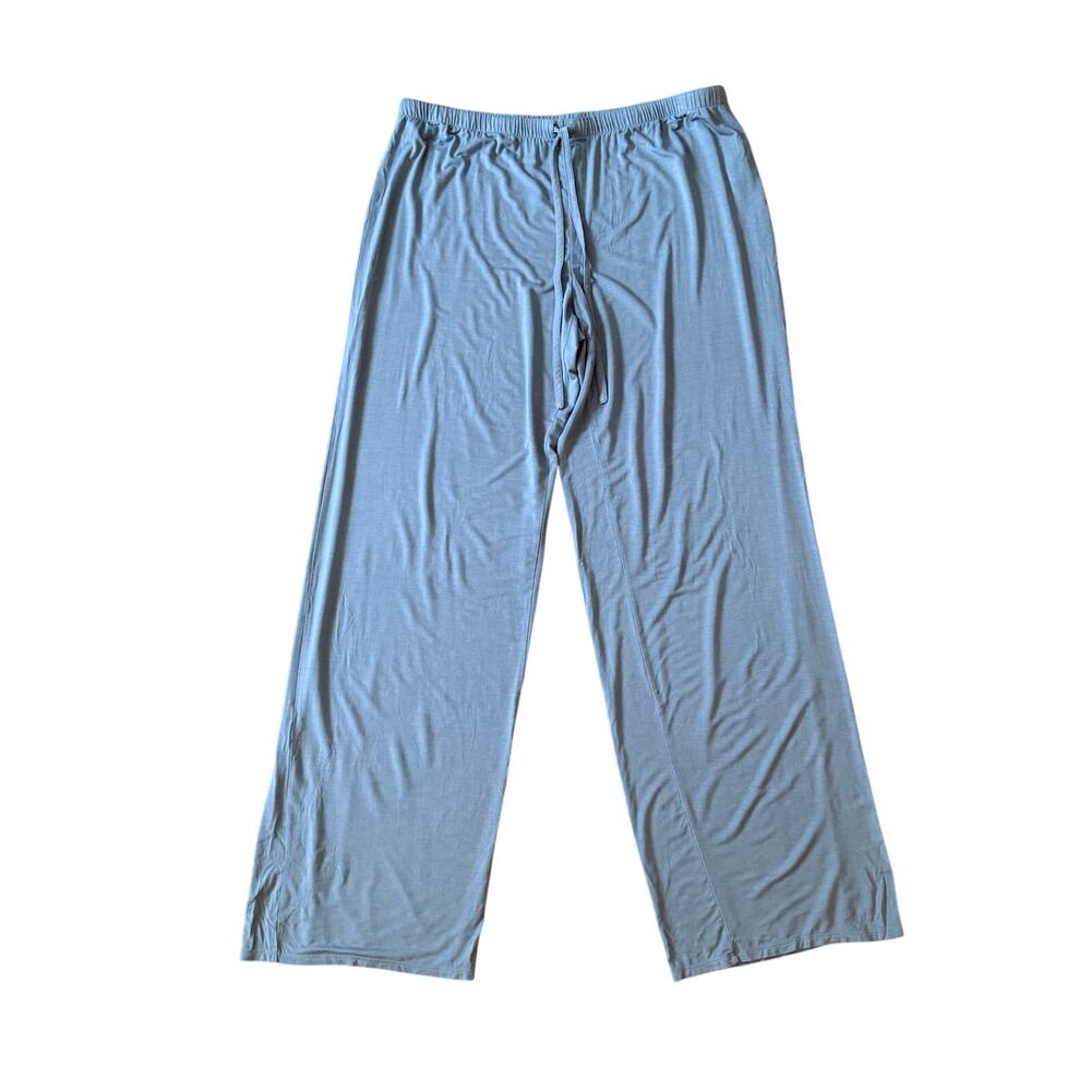 Natori Blue Pajama Pants Drawstring Sleep Lounge Wide Leg Women's SZ Large